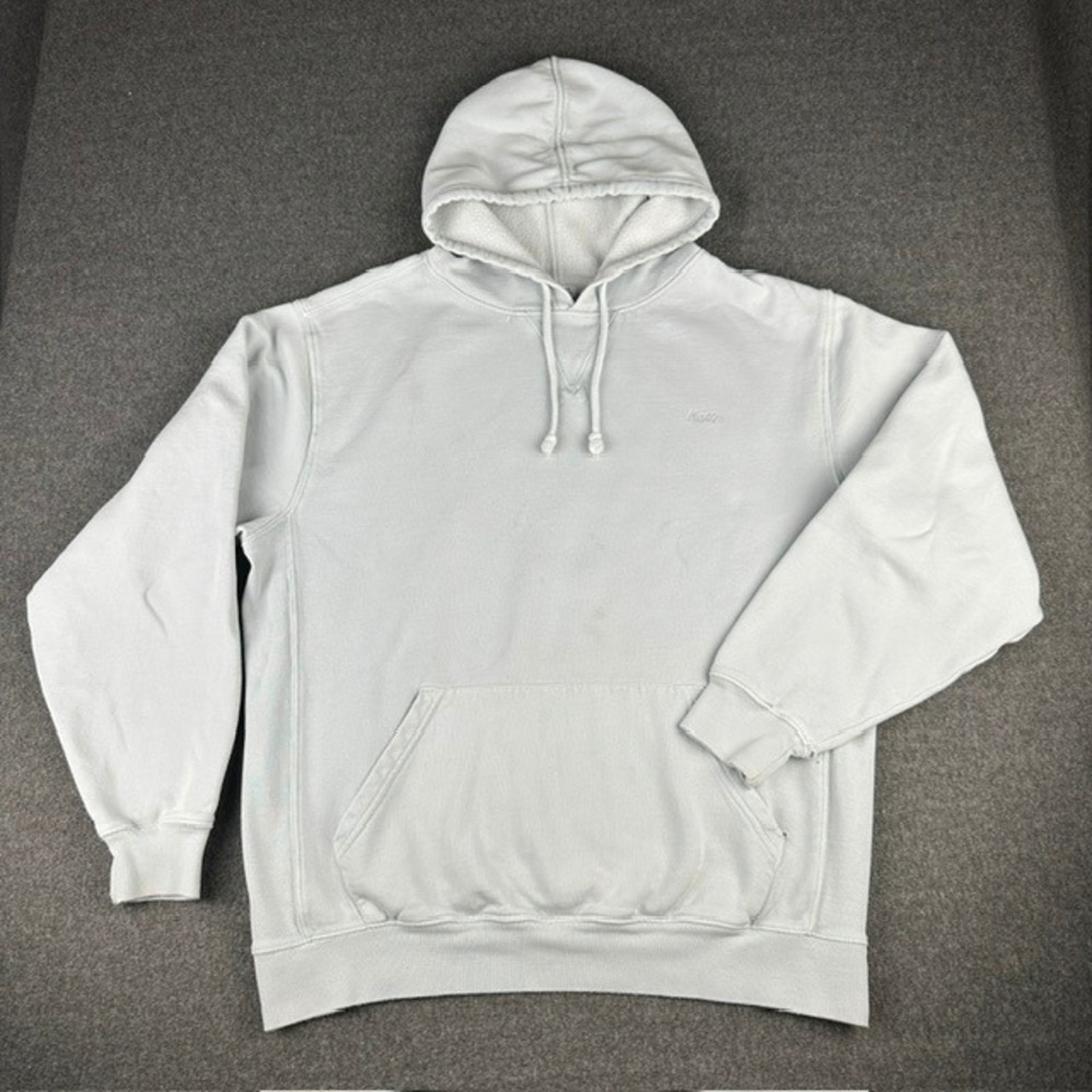 Katin Mens Hoodie Large Light Blue Grey Embroidered Logo Pullover Sweatshirt